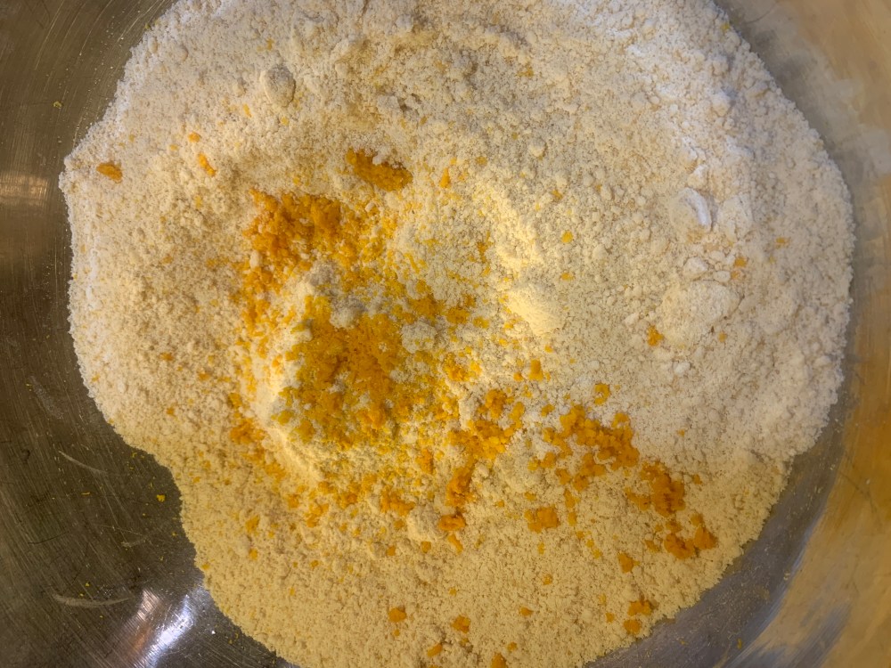 Scone mixture with orange zest