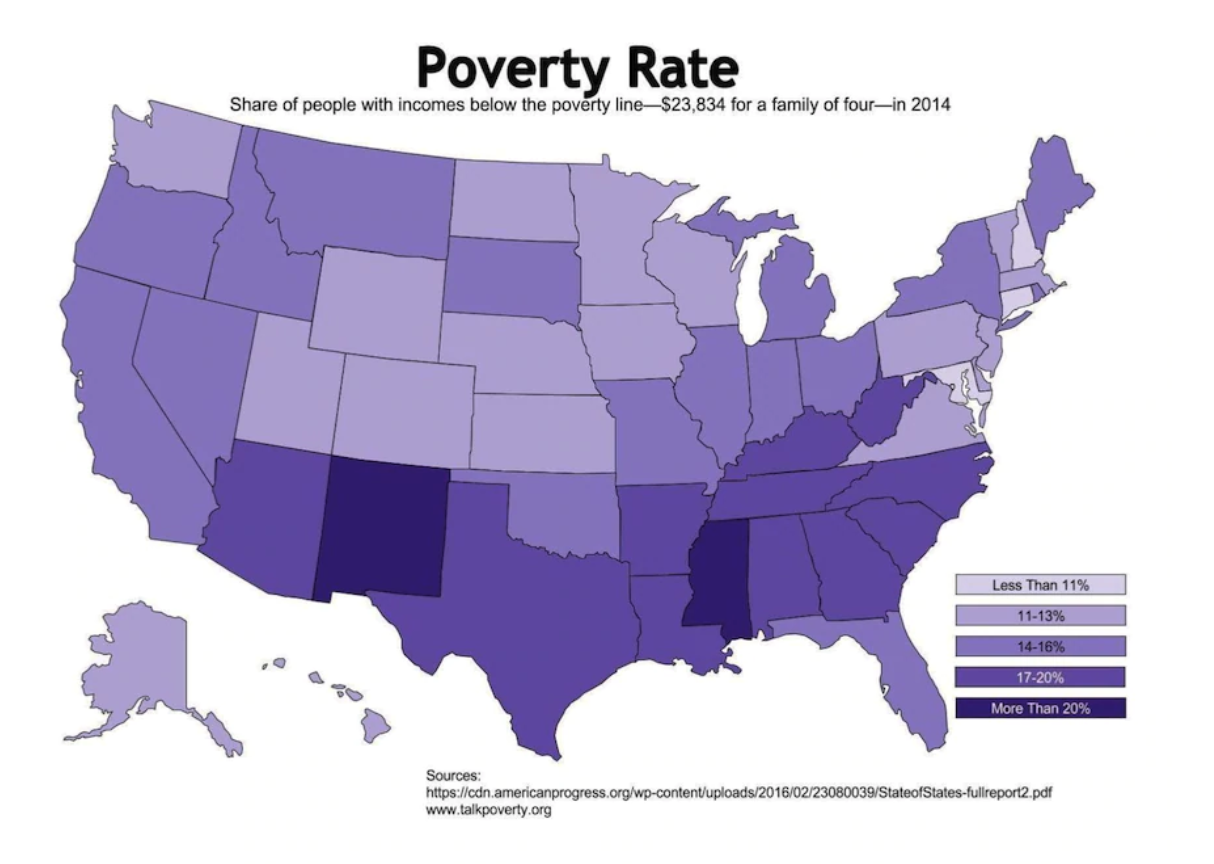 A map of poverty in the USA