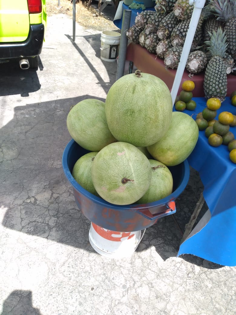 Pineapples, oranges, watermelon