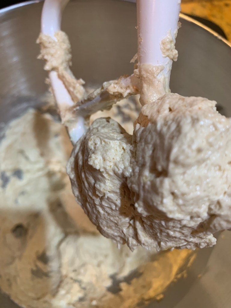 Butter, sugar and eggs creamed together