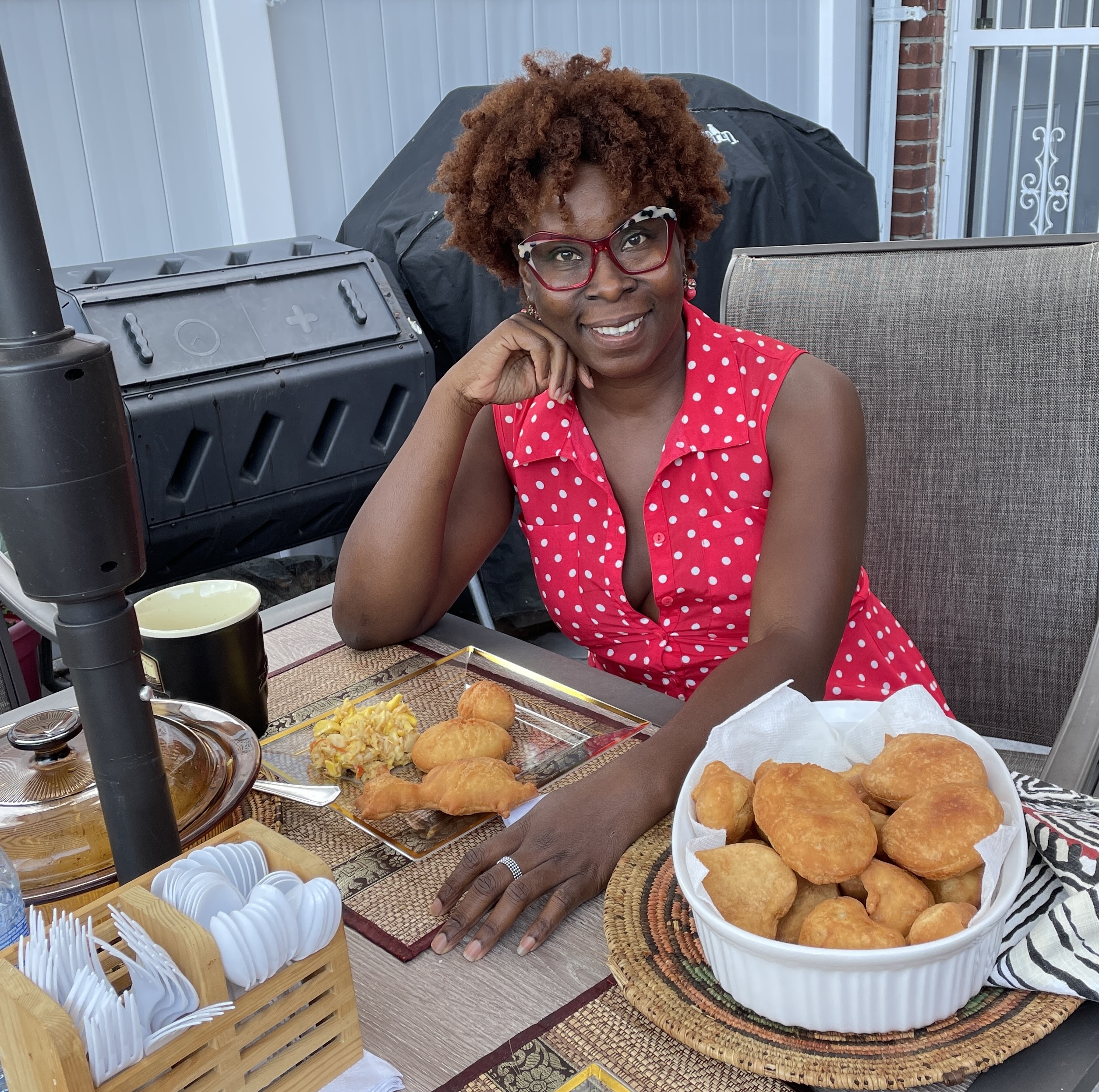 Shindy Enjoying Brunch: Ackee and Saltfish with Bakes